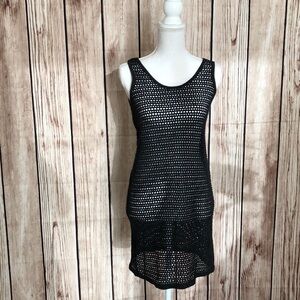 Baja Blue Black Swim Loose Knit Cover Up SZ Small